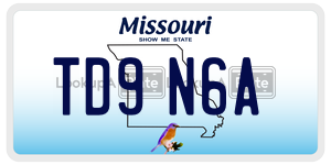 TD9N6A  license plate in MO