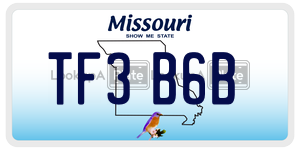TF3B6B  license plate in MO