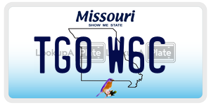 TG0W6C  license plate in MO