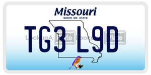 TG3L9D  license plate in MO