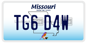 TG6D4W  license plate in MO
