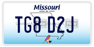 TG8D2J  license plate in MO