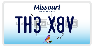TH3X8V  license plate in MO