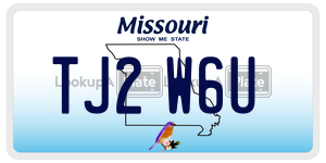 TJ2W6U  license plate in MO