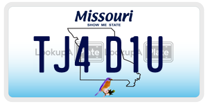 TJ4D1U  license plate in MO