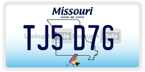 TJ5D7G  license plate in MO