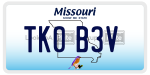 TK0B3V  license plate in MO