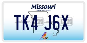 TK4J6X  license plate in MO