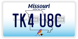 TK4U8C license plate in Missouri
