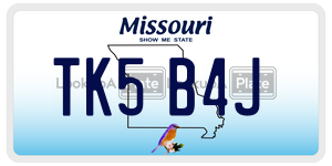 TK5B4J  license plate in MO