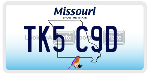TK5C9D  license plate in MO