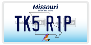 TK5R1P  license plate in MO