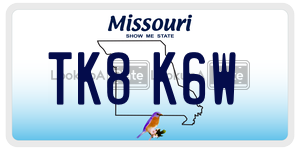 TK8K6W  license plate in MO