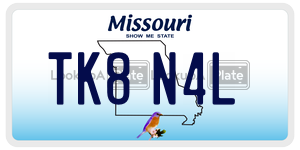 TK8N4L  license plate in MO