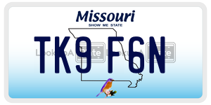 TK9F6N  license plate in MO