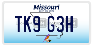 TK9G3H  license plate in MO