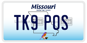 TK9P0S  license plate in MO