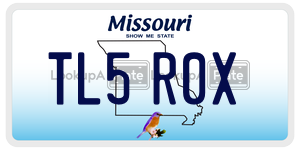TL5R0X  license plate in MO