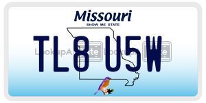 TL8U5W  license plate in MO