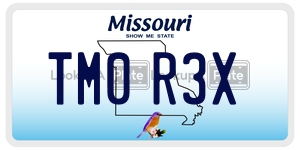TM0R3X  license plate in MO