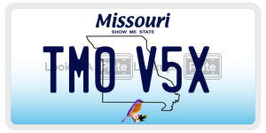 TM0V5X  license plate in MO