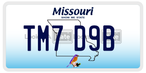 TM7D9B  license plate in MO
