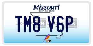 TM8V6P  license plate in MO