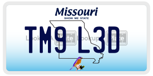 TM9L3D  license plate in MO