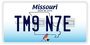 TM9N7E  license plate in MO