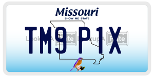 TM9P1X  license plate in MO