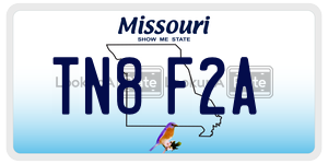 TN8F2A  license plate in MO