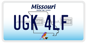UGK4LF license plate in Missouri