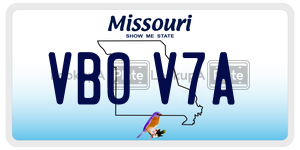 VB0V7A  license plate in MO