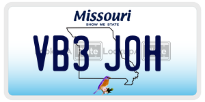 VB3J0H  license plate in MO