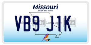 VB9J1K  license plate in MO