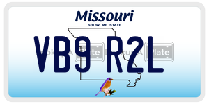 VB9R2L  license plate in MO
