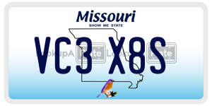 VC3X8S  license plate in MO