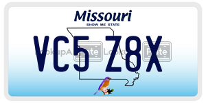 VC5Z8X  license plate in MO