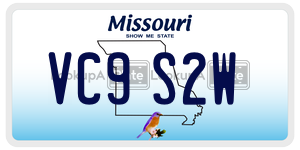 VC9S2W  license plate in MO