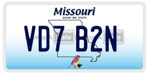 VD7B2N license plate in Missouri