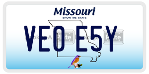 VE0E5Y  license plate in MO