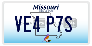 VE4P7S license plate in Missouri