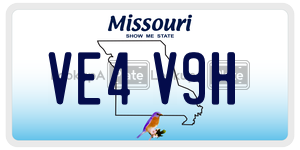 VE4V9H  license plate in MO