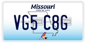 VG5C8G  license plate in MO