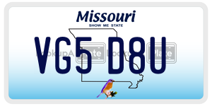 VG5D8U  license plate in MO