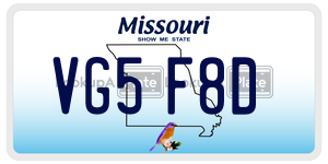 VG5F8D license plate in Missouri