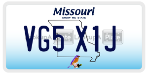 VG5X1J  license plate in MO
