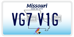 VG7V1G  license plate in MO