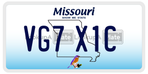 VG7X1C  license plate in MO