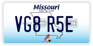 VG8R5E  license plate in MO